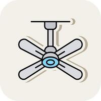 Fan Line Filled White Shadow Icon vector