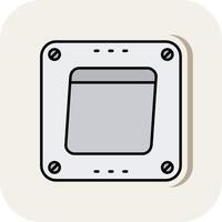 cambiar línea lleno blanco sombra icono vector