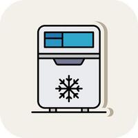 refrigerador línea lleno blanco sombra icono vector