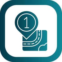One Glyph Gradient Round Corner Icon vector