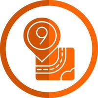 Nine Glyph Orange Circle Icon vector