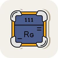 Roentgenium Line Filled White Shadow Icon vector