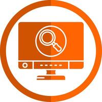 Search Glyph Orange Circle Icon vector