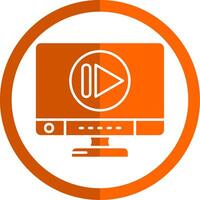 Next Glyph Orange Circle Icon vector