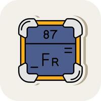 Francium Line Filled White Shadow Icon vector