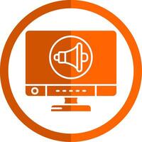 Sound Glyph Orange Circle Icon vector