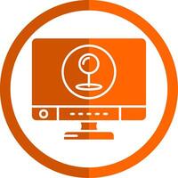 Pin Glyph Orange Circle Icon vector