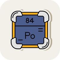 Polonium Line Filled White Shadow Icon vector