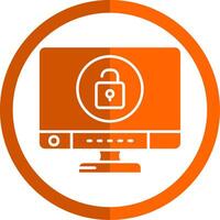 Unlock Glyph Orange Circle Icon vector