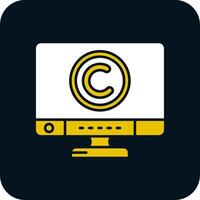 Copyright Glyph Two Color Icon vector