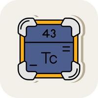 Technetium Line Filled White Shadow Icon vector