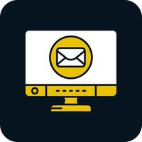 icono de dos colores de glifo de correo electrónico vector