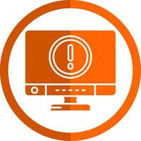 error glifo naranja circulo icono vector