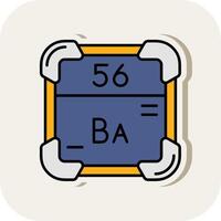 Barium Line Filled White Shadow Icon vector