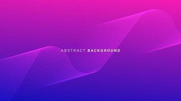 Abstract wave lines on pink blue gradient background. Futuristic technology concept suitable for banners, posters, presentations, web, cards and wallpapers vector