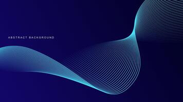 Abstract glowing wave lines on dark blue background. Dynamic wave pattern. Modern flowing wavy lines. Futuristic technology concept. Suit for banner, poster, cover, brochure, flyer, website vector