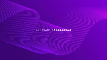 Abstract glowing wave lines on dark purple background. Dynamic wave pattern. Modern flowing wavy lines. Futuristic technology concept. Suit for banner, poster, cover, brochure, flyer, website vector