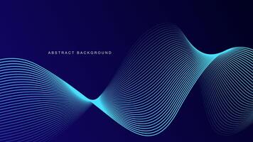 Abstract glowing wave lines on dark blue background. Dynamic wave pattern. Modern flowing wavy lines. Futuristic technology concept. Suit for banner, poster, cover, brochure, flyer, website vector