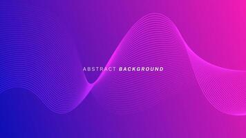 Abstract wave lines on pink blue gradient background. Futuristic technology concept suitable for banners, posters, presentations, web, cards and wallpapers vector