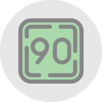 Ninety Line Filled Light Circle Icon vector