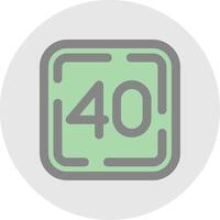 Forty Line Filled Light Circle Icon vector