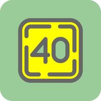 Forty Filled Yellow Icon vector