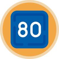 Eighty Flat Multi Circle Icon vector