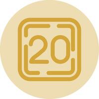 Twenty Line Yellow Circle Icon vector