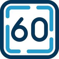 Sixty Line Blue Two Color Icon vector