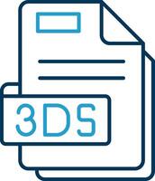 3ds Line Blue Two Color Icon vector