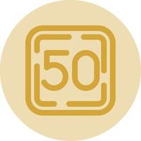 Fifty Line Yellow Circle Icon vector