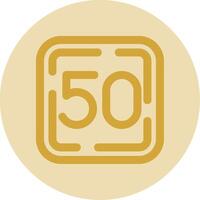 Fifty Line Yellow Circle Icon vector