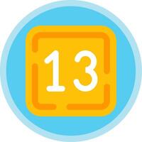 Thirteen Flat Multi Circle Icon vector