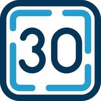 Thirty Line Blue Two Color Icon vector