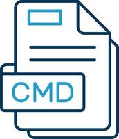 Cmd Line Blue Two Color Icon vector