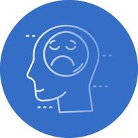 Sadness Gradient Line Circle Icon vector