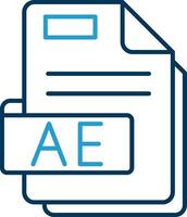 Ae Line Blue Two Color Icon vector