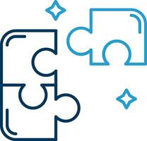 Puzzle Line Blue Two Color Icon vector