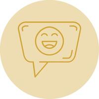 Happy Line Yellow Circle Icon vector