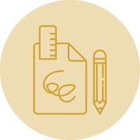 Draft Line Yellow Circle Icon vector