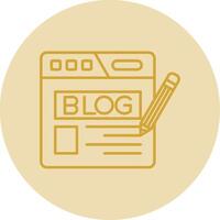 Blog Line Yellow Circle Icon vector