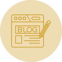 Blog Line Yellow Circle Icon vector