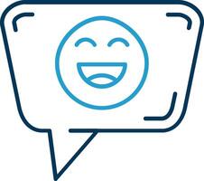 Happy Line Blue Two Color Icon vector