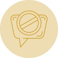 Blocked Line Yellow Circle Icon vector