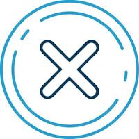 Cancel Line Blue Two Color Icon vector