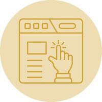 Click Line Yellow Circle Icon vector