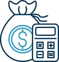 Budget Line Blue Two Color Icon vector