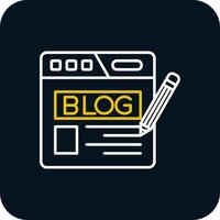 Blog Line Yellow White Icon vector