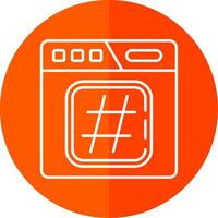 Hashtag Line Red Circle Icon vector