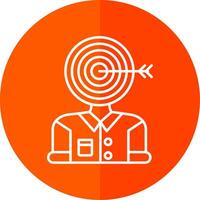 Audience Line Red Circle Icon vector